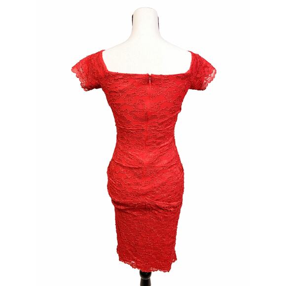Betsy & Adam Square Neck Lace Overlay Sheath Dress - Picture 7 of 10